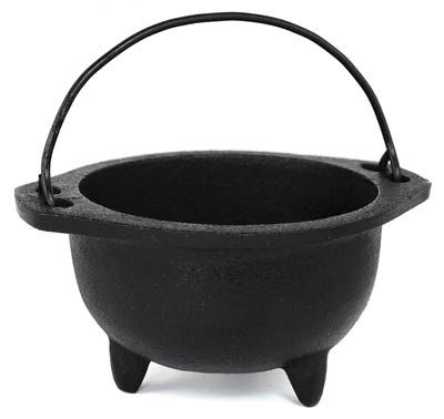 Large Cast Iron Cauldron Shallow Dish